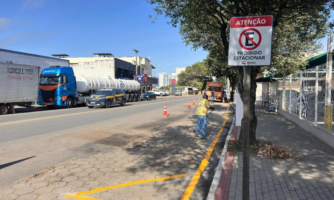 Mobilidade Urbana intensifica a revitalização na sinalização viária em Aracruz