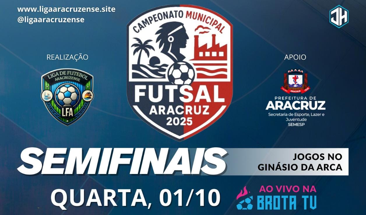 Semifinais do Campeonato de Futsal 2025 agitam a quadra da Arca nesta quarta