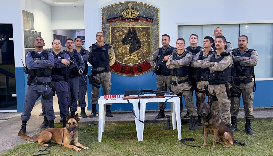 Batalhão de Ações com Cães registra aumento de quase 80% no número de armas de fogo apreendidas em 2025