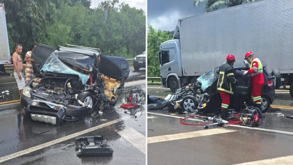 Motorista fica gravemente ferido em acidente na BR 101, em João Neiva