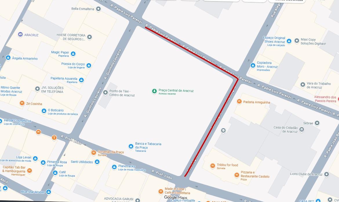 Trânsito interditado entre a Rua Alegria e a Rua Padre Luiz Parenzi para poda de árvores em Aracruz