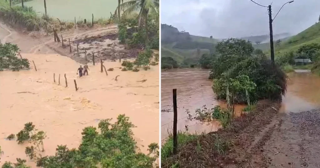 Alagamentos deixam moradores isolados em Ibiraçu
