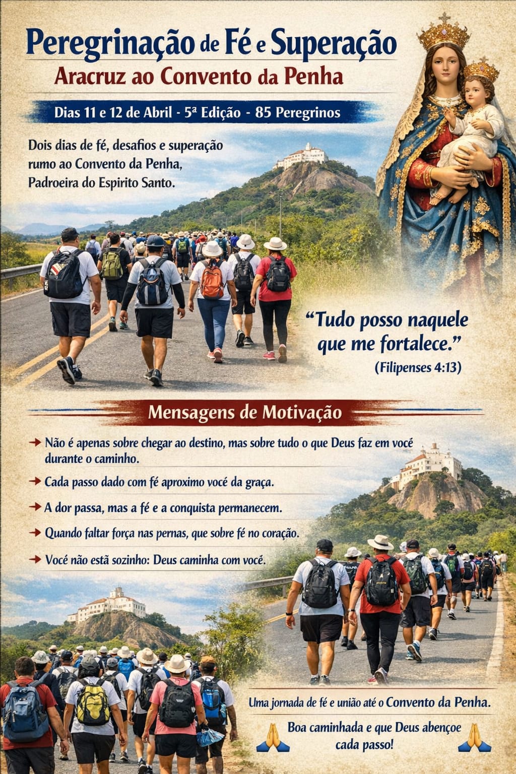 Peregrinação de Fé e Superação: Aracruz ao Convento da Penha